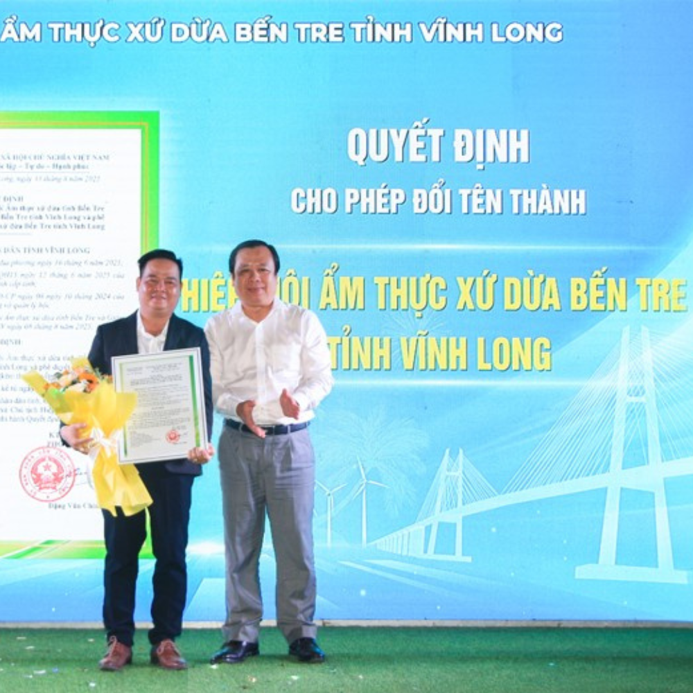 Lễ Công Bố Quyết Định Đổi Tên Và Kỷ Niệm 01 Năm Thành Lập Hiệp Hội Ẩm Thực Xứ Dừa Bến Tre Tỉnh Vĩnh Long